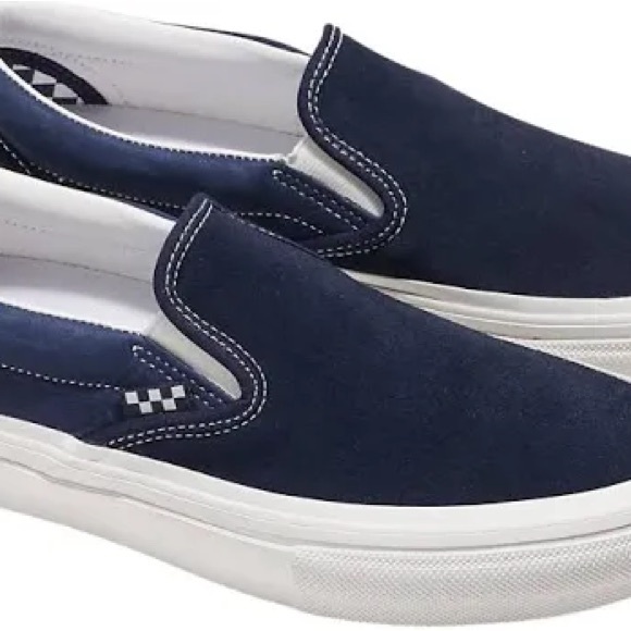 NEW Vans Skate Slip On-  10.5 wrapped deep navy / vintage suede/ leather - Picture 1 of 3